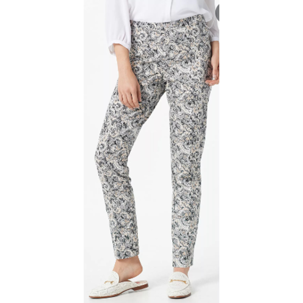 Isaac Mizrahi Live! Regular 24/7 Stretch Ikat Paisley Slim Leg Pants-4